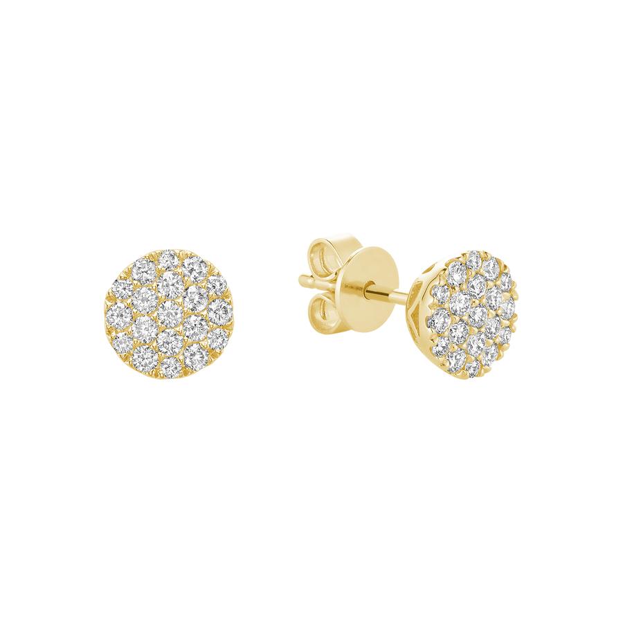 Pave Round Diamond Stud Earrings