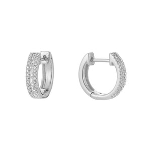 Semi Baguette Diamond Hoop Earrings