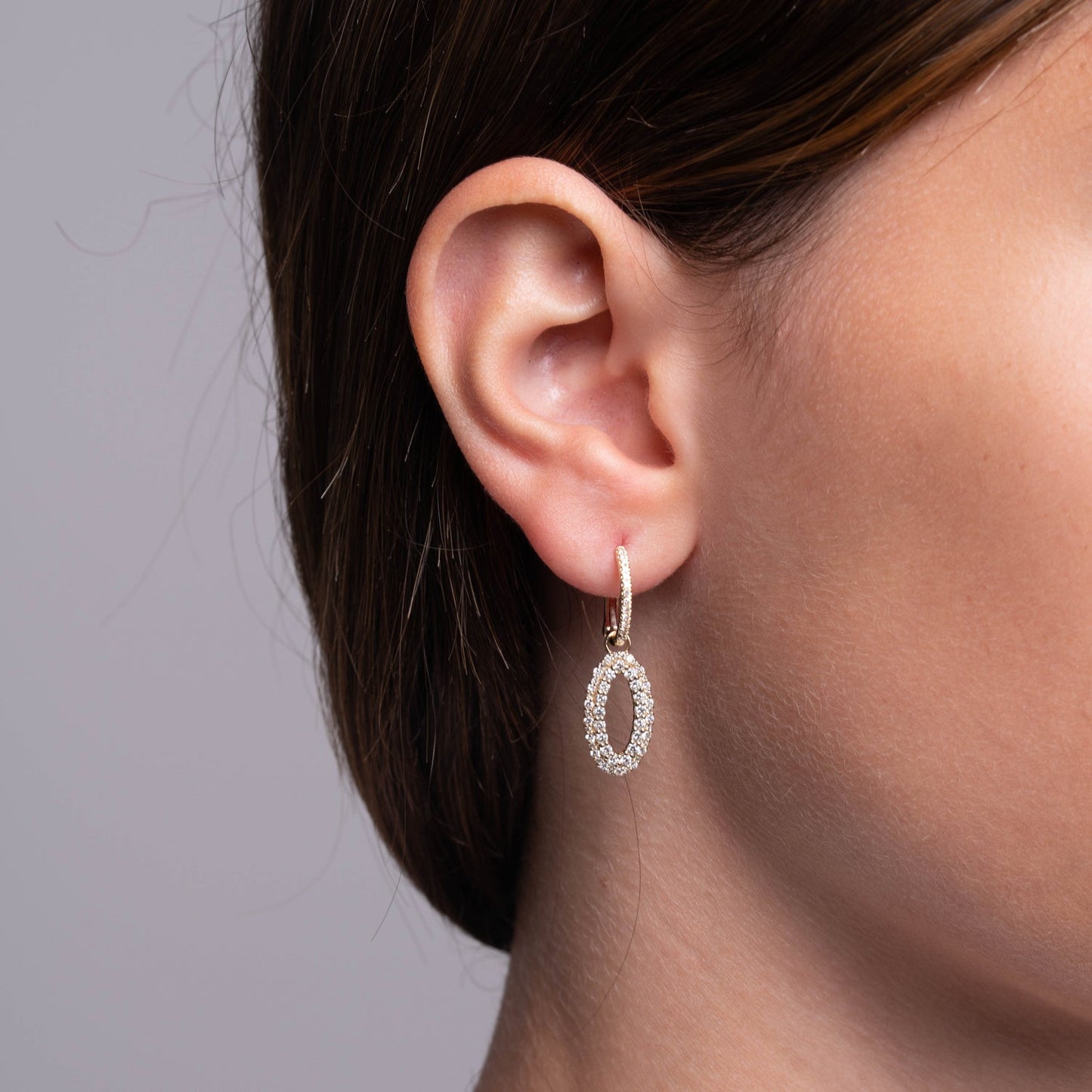 Diamond Hoop and Dangle Earrings