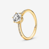 Panodora  Clear Sparkling Crown Solitaire Ring  168289C01