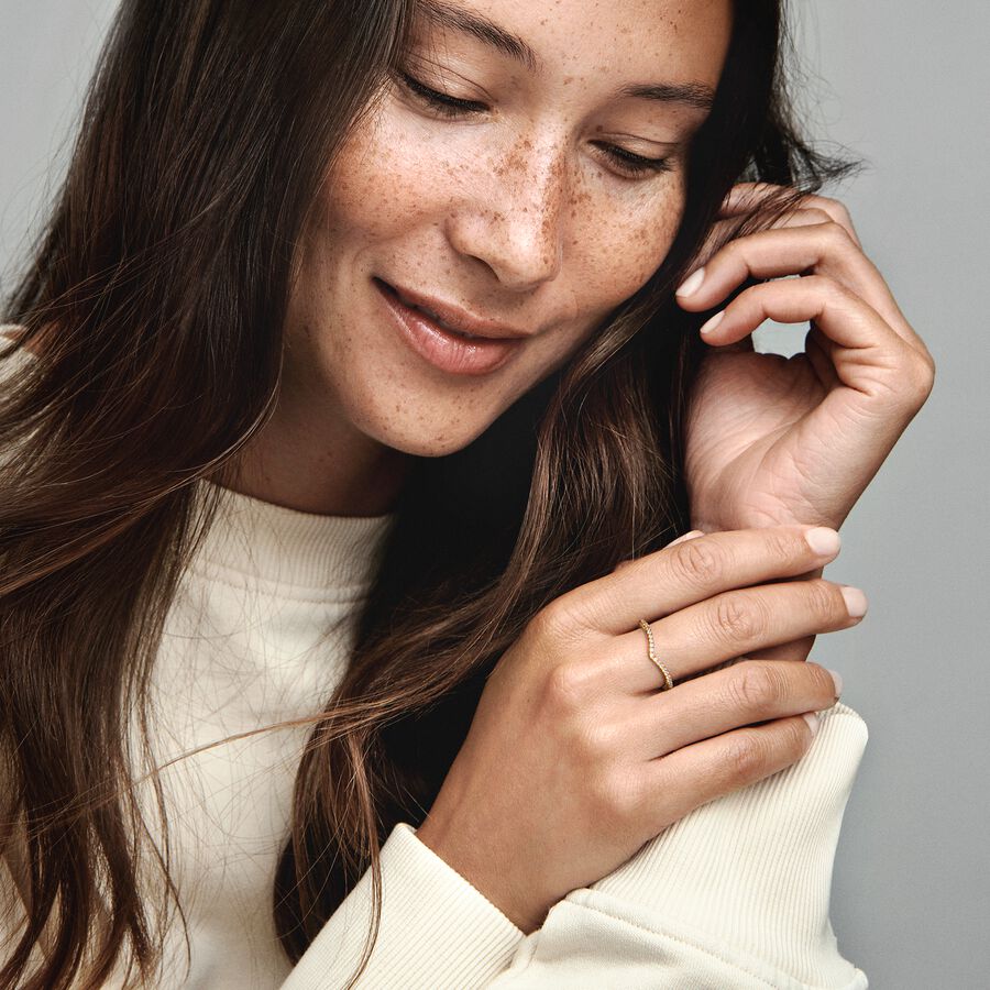 Sparkling Wishbone Ring