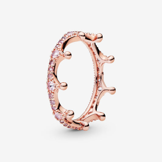 Pandora Pink Sparkling Crown Ring 187087NPO