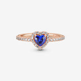 Sparkling Blue Elevated Heart Ring