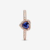 Sparkling Blue Elevated Heart Ring