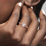 Sparkling Elevated Heart Ring