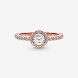 Classic Sparkle Halo Ring