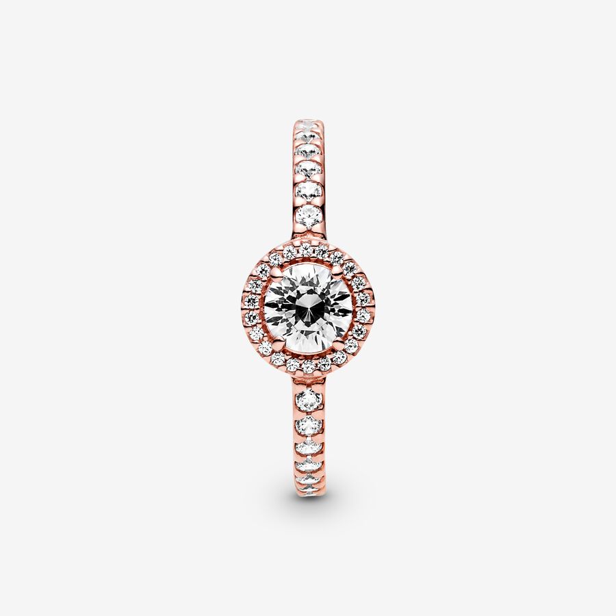 Classic Sparkle Halo Ring