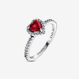 Elevated Red Heart Ring