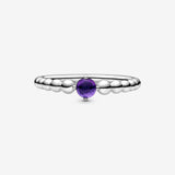 Pandora February Purple Beaded Ring 198598C03