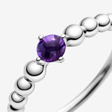 Pandora February Purple Beaded Ring 198598C03