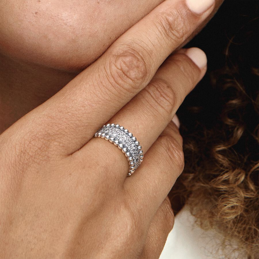 Beaded Pav&eacute; Band Ring