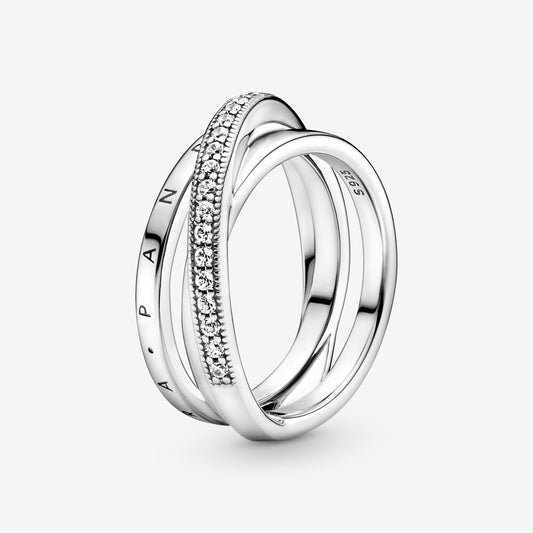 Panodora  Crossover Pav&eacute; Triple Band Ring  199057C01