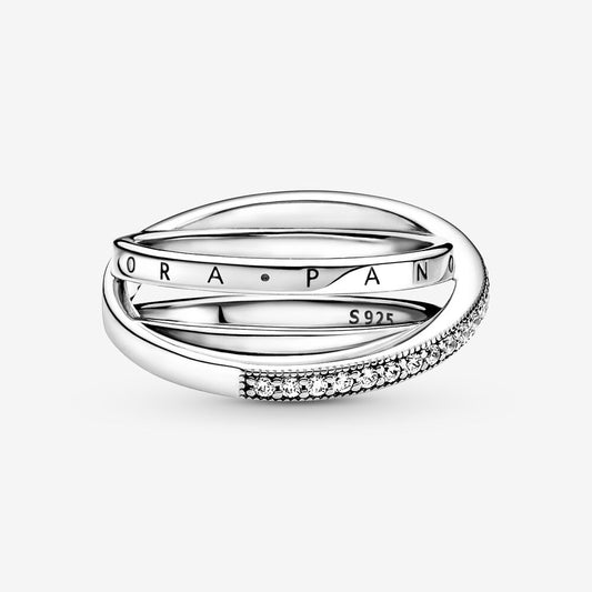 Panodora  Crossover Pav&eacute; Triple Band Ring  199057C01