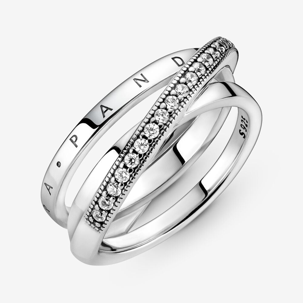Panodora  Crossover Pav&eacute; Triple Band Ring  199057C01
