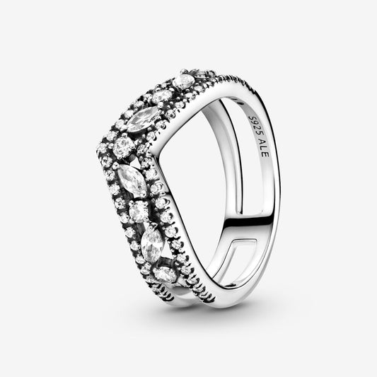 Pandora Sparkling Marquise Double Wishbone Ring 199095C01
