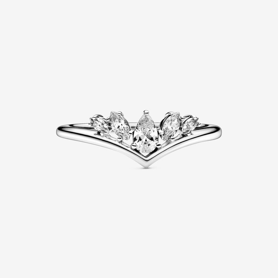 Sparkling Pear &amp; Marquise Wishbone Ring - FINAL SALE