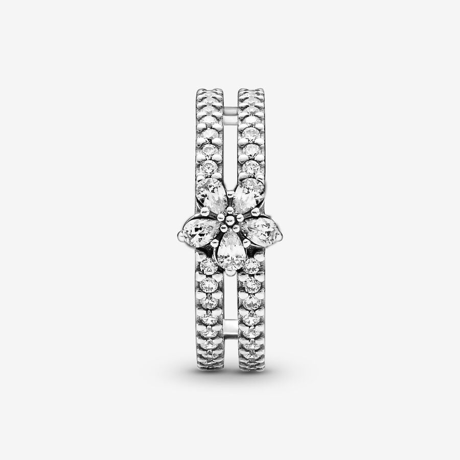Sparkling Snowflake Double Ring - FINAL SALE