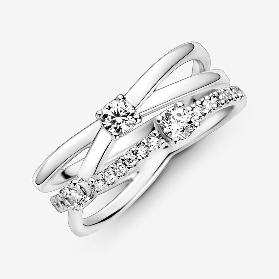 Sparkling Triple Band Ring