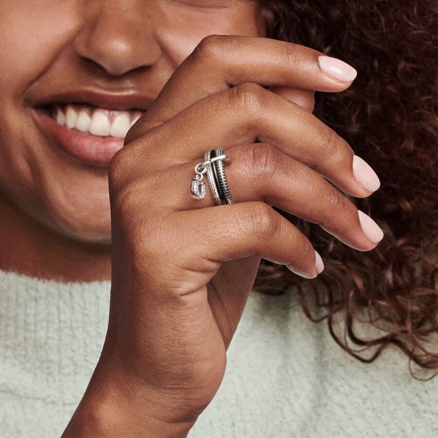 Pandora ME Black Pav&eacute; Ring