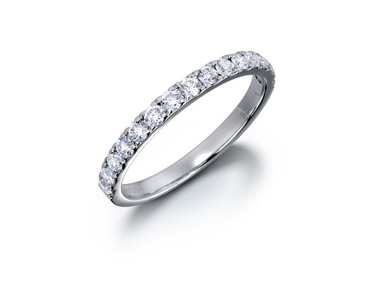 3.0MM PAVÉ-SET DIAMOND RING IN 18K WHITE GOLD - 0.57ct