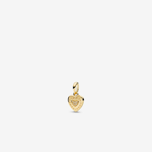 Pandora PANDORA Signature Heart Pendant, PANDORA Shineu2122 & Clear CZ 367376CZ