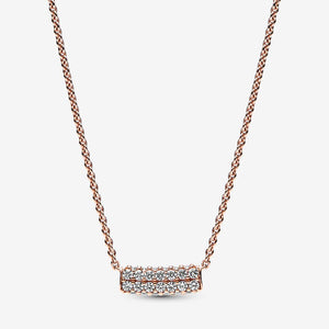 Pandora Timeless Pav&eacute; Double-row Bar Collier Necklace