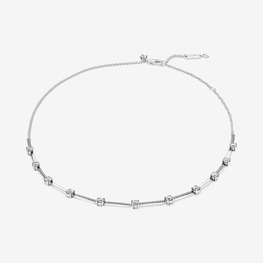 Sparkling Pav&eacute; Collier Bars Necklace