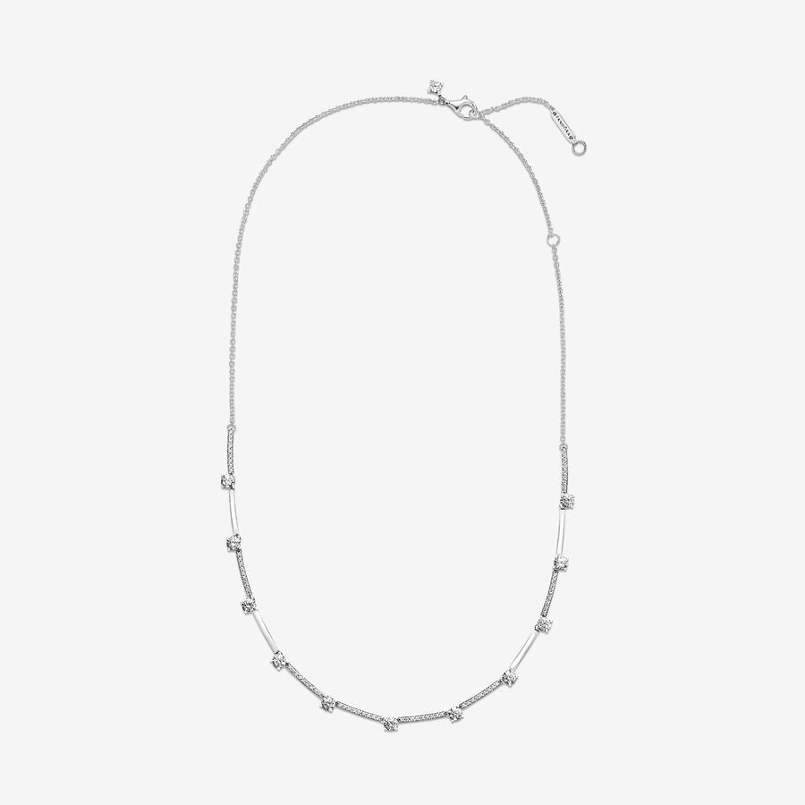 Sparkling Pav&eacute; Collier Bars Necklace