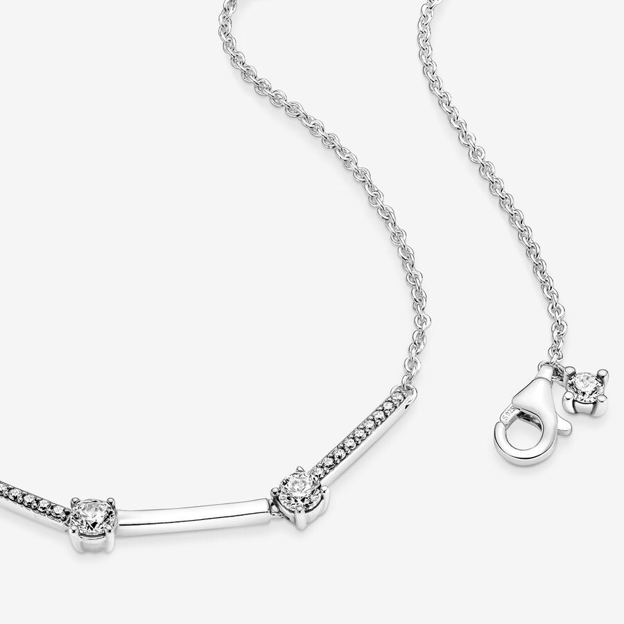 Sparkling Pav&eacute; Collier Bars Necklace