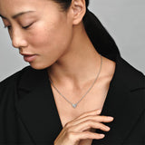 Radiant Heart &amp; Floating Stone Pendant Collier Necklace