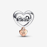 Love You Sister Heart Charm