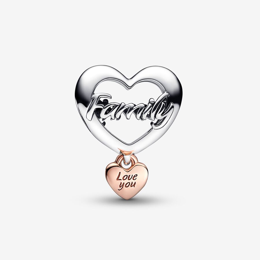 Love You Family Heart Charm
