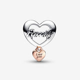 Love You Family Heart Charm