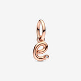 Letter e Script Alphabet Dangle Charm