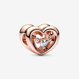 Radiant Heart &amp; Floating Stone Charm