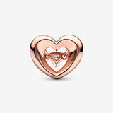 Radiant Heart &amp; Floating Stone Charm