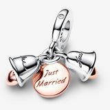 Just Married Wedding Bells Double Dangle