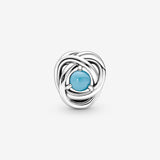 December Turquoise Blue Eternity Circle Charm