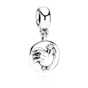 Pandora Chinese zodiac, rooster silver dangle  790885