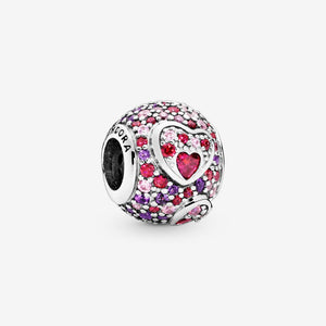 Pandora Asymmetrical Hearts Pavu00e9 Charm 797826CZRMX