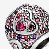 Pandora Asymmetrical Hearts Pavu00e9 Charm 797826CZRMX