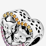 Pandora Disney The Lion King Simba & Nala Heart Charm 798044NPRMX