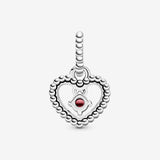 Pandora Blazing Red Beaded Heart Dangle Charm 798854C02