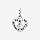 Pandora Milky White Beaded Heart Dangle Charm 798854C04