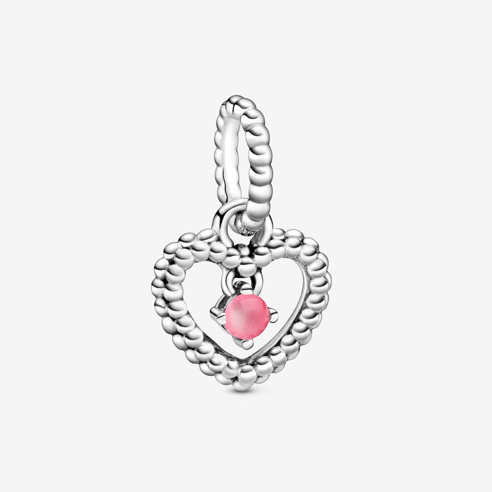 Pandora Petal Pink Beaded Heart Dangle Charm 798854C09