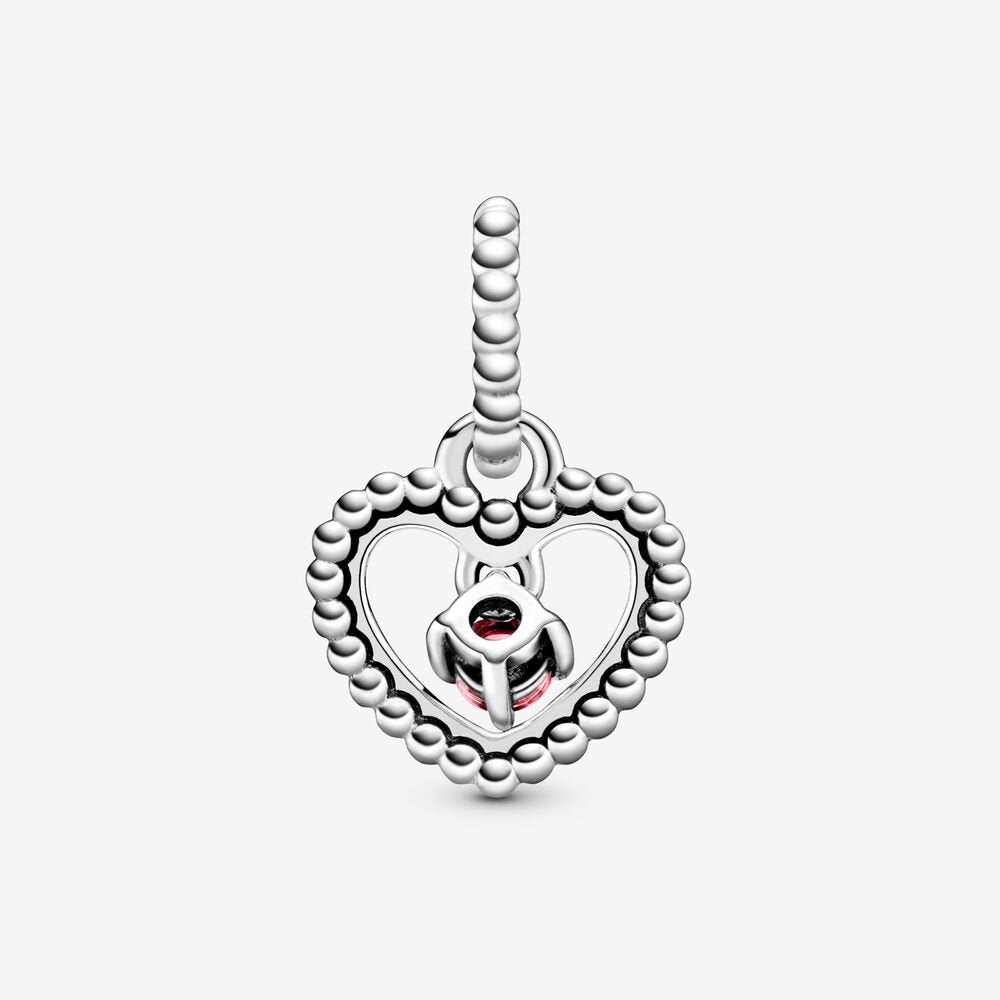 Pandora Petal Pink Beaded Heart Dangle Charm 798854C09