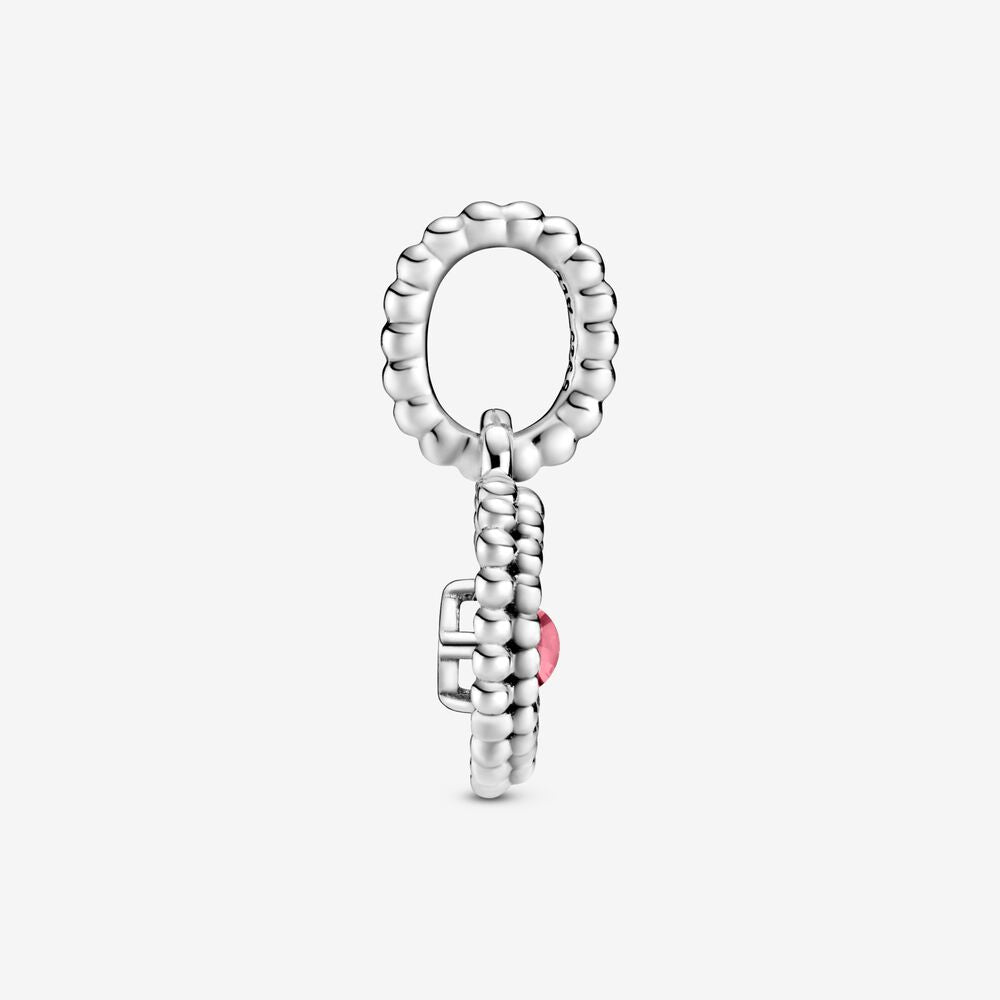 Pandora Petal Pink Beaded Heart Dangle Charm 798854C09