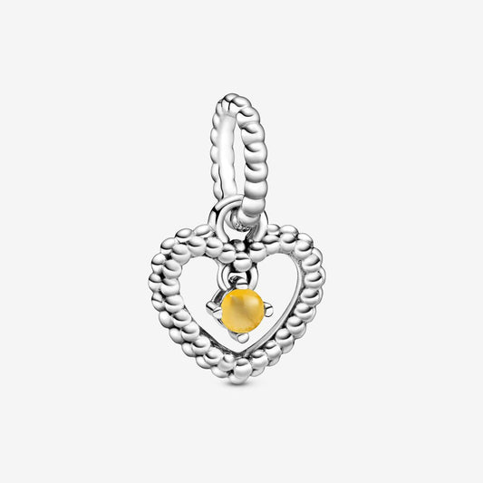 Pandora Honey Beaded Heart Dangle Charm 798854C11
