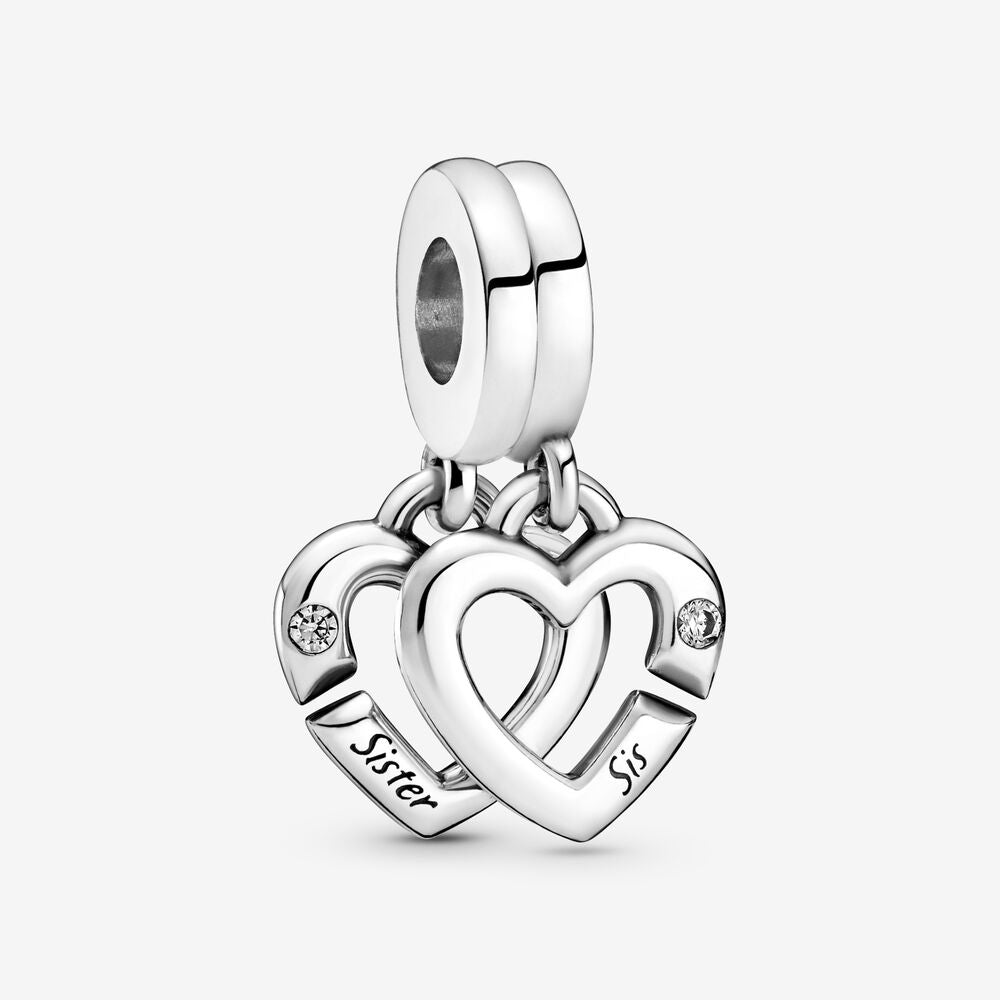 Panodora  Linked Sister Hearts Split Dangle Charm  799538C01