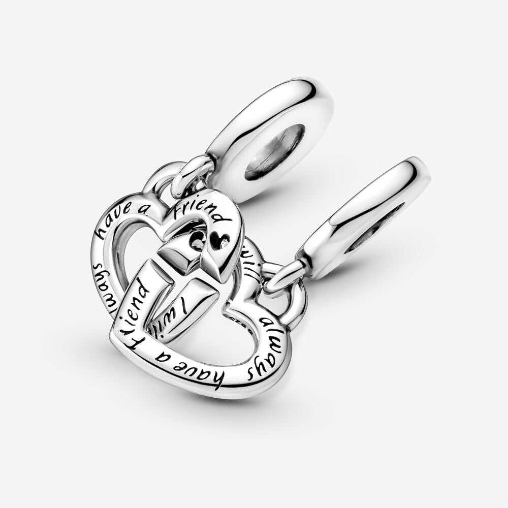 Panodora  Linked Sister Hearts Split Dangle Charm  799538C01